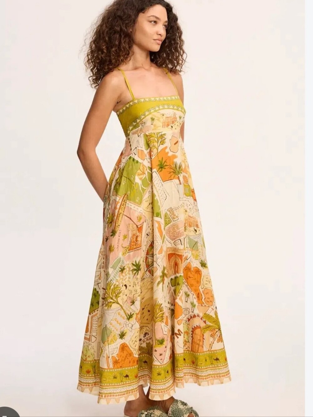 Alemais 100% Linen Bazaar Maxi Vacation Sundress Size US 6 - Picture 2 of 14